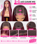 5x5 Straight Human Hair Closure Wig 180% Density-
